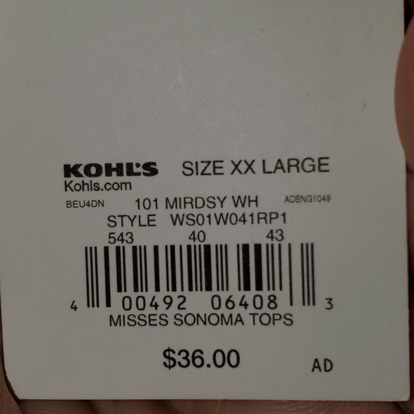 Sonoma XXL floral shirt top blouse NWT - Picture 9 of 9